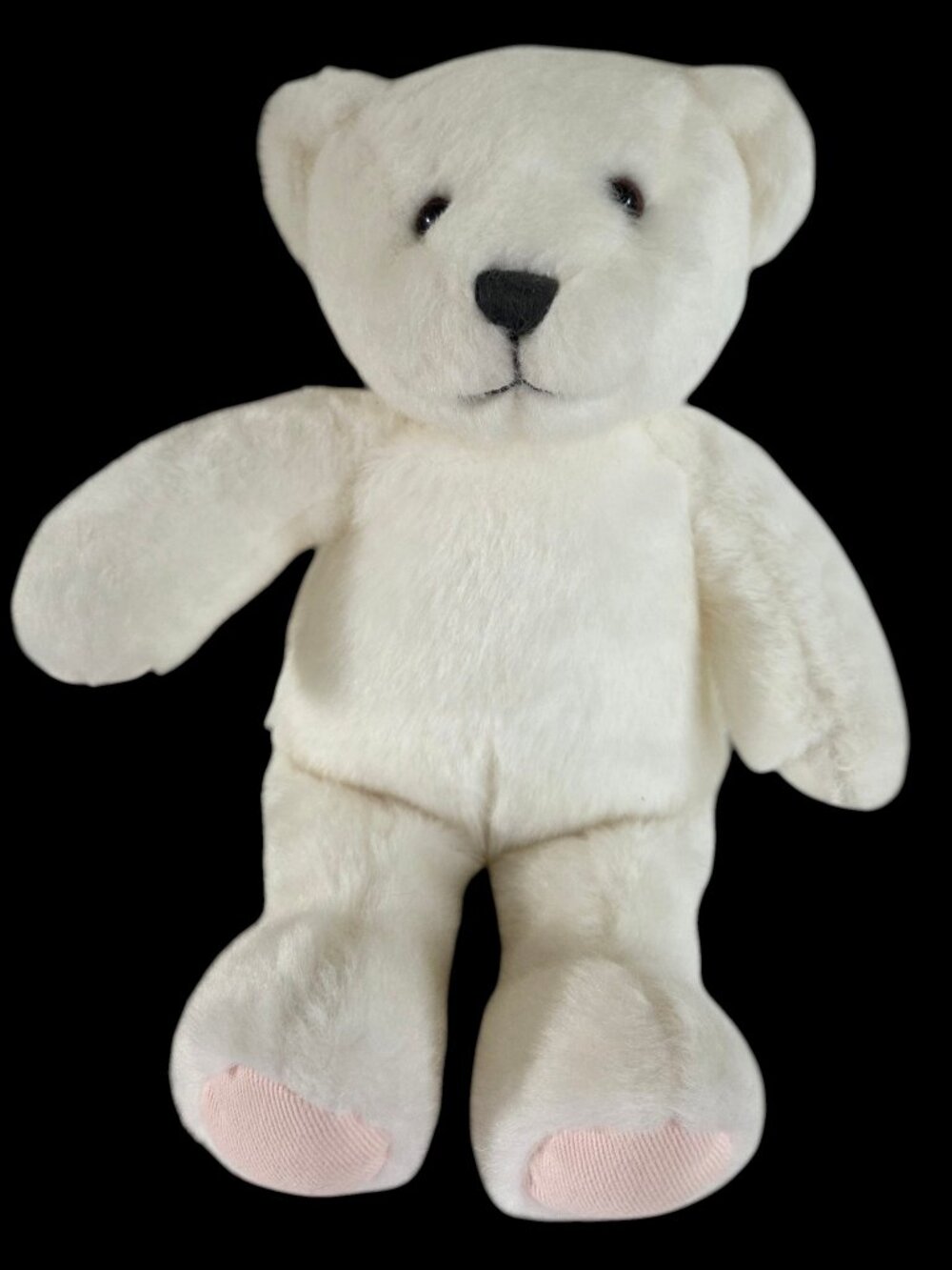 Ralph Lauren Romance Teddy Bear Plush Stuffed Animal White Pink Feet 14" Toy